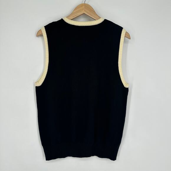 PLEASURES x Playboy Sweater Vest Vintage V-Neck Sleeveless Logo Pullover, Black - Picture 8 of 14